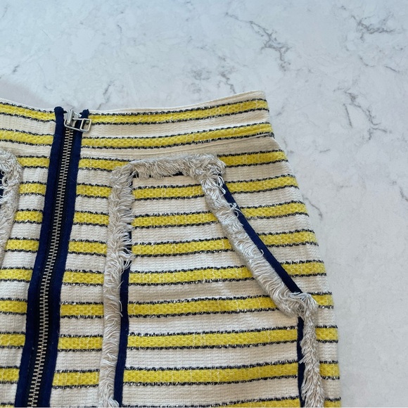 Veronica Beard 💛 Lynden Tweed Strip Mini Skirt Size 6 - Picture 7 of 8